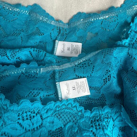 Frederick’s of Hollywood Teal Garter Belt Set Lingerie Plus Size 1x XL - Picture 2 of 4